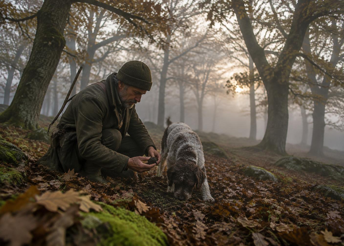Nel bosco con i tartufai